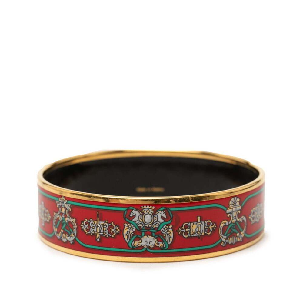Hermes Enamel GM Cloisonné Bangle, Red Plated, Women's - Picture 3 of 7